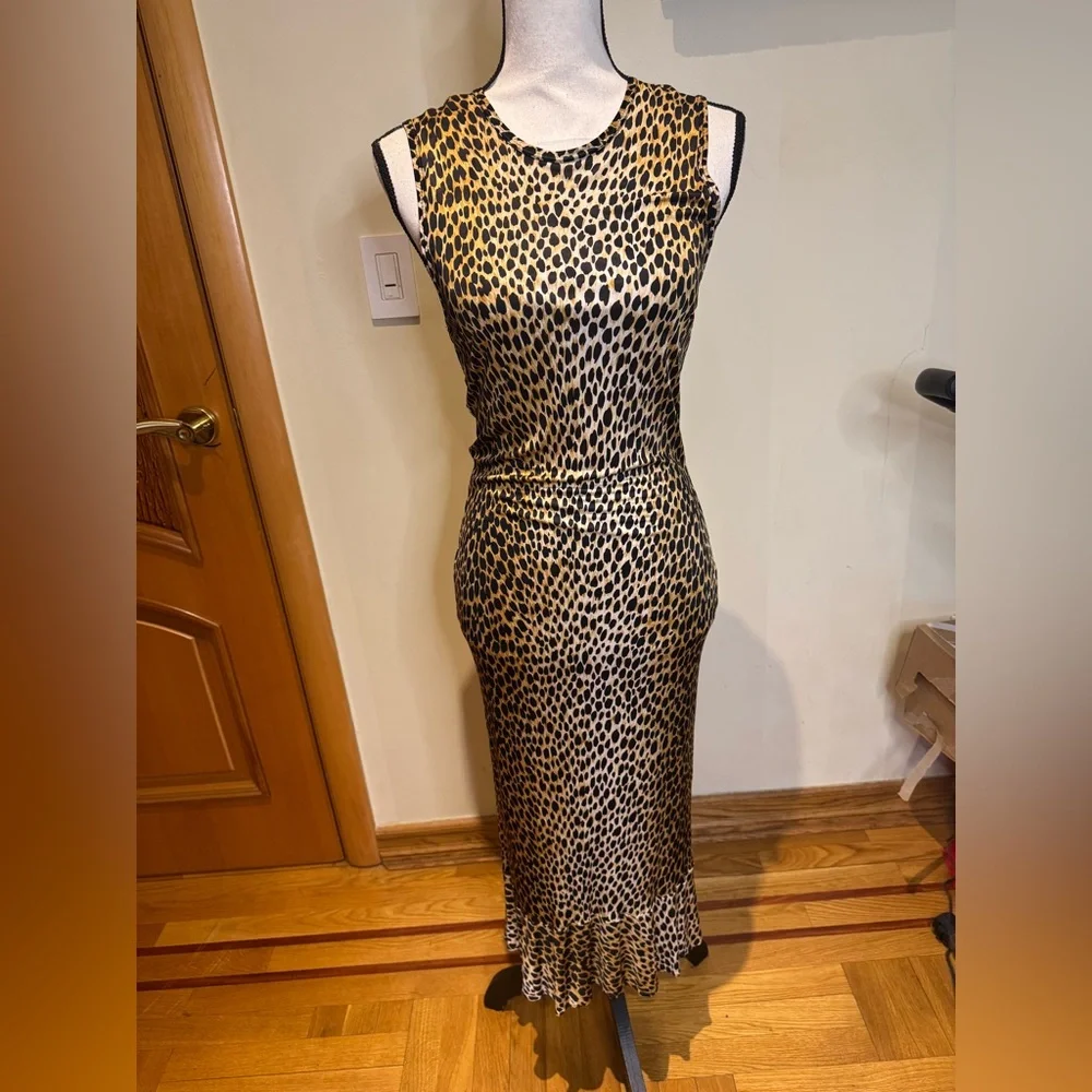 Dolce & Gabbana leopard print stretch pencil dress 46 USA Sz 10 - Picture 5 of 16